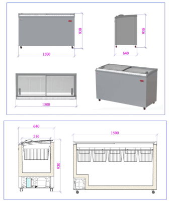 Витрина для мороженого KIFATO ВЕНЕЦИЯ 1500